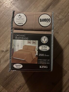 BAMBOO King 6-Piece Organic Sheet Set in Tan